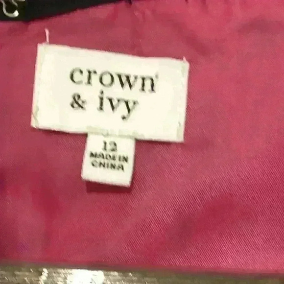 Crown and Ivy Pink White Paisley Print Fit and Flare Sleeveless Dress Size 12 - Picture 2 of 8